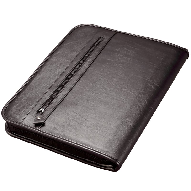 Alassio Limone A4 ring binder, black, faux leather